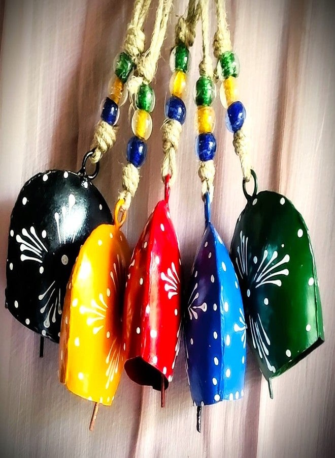 MIRAMAYEE Purse Bell (Painting) - 4"- Hanging Garden Cow Bell - Decorative Wall Hanging - Patio Hanging Bell - Home Wall Decor - Indoor & Outdoor Decoration Set of 5 - Image 1